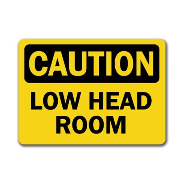 Signmission Caution Sign-Low Head Room-10in x 14in OSHA Safety Sign, 10" L, 14" H, CS-Low Head Room CS-Low Head Room - main